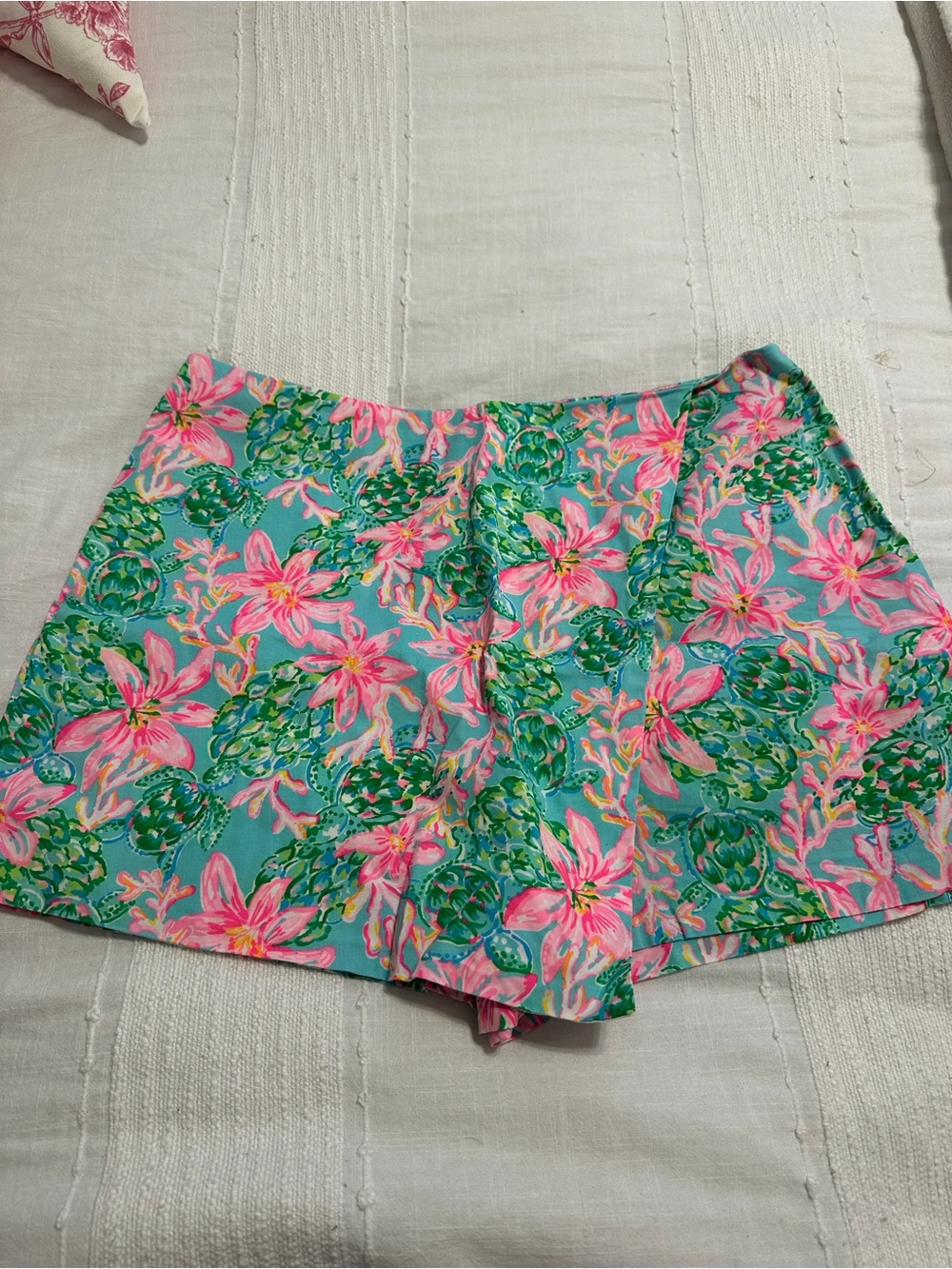 Lilly Pulitzer Turquoise Pink Green Floral Skort